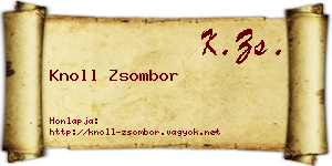 Knoll Zsombor névjegykártya